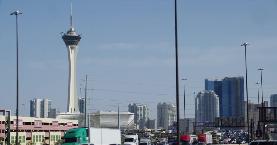 There is heavy traffic by the city