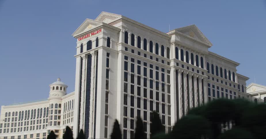 A view of hotels in las vegas on the strip