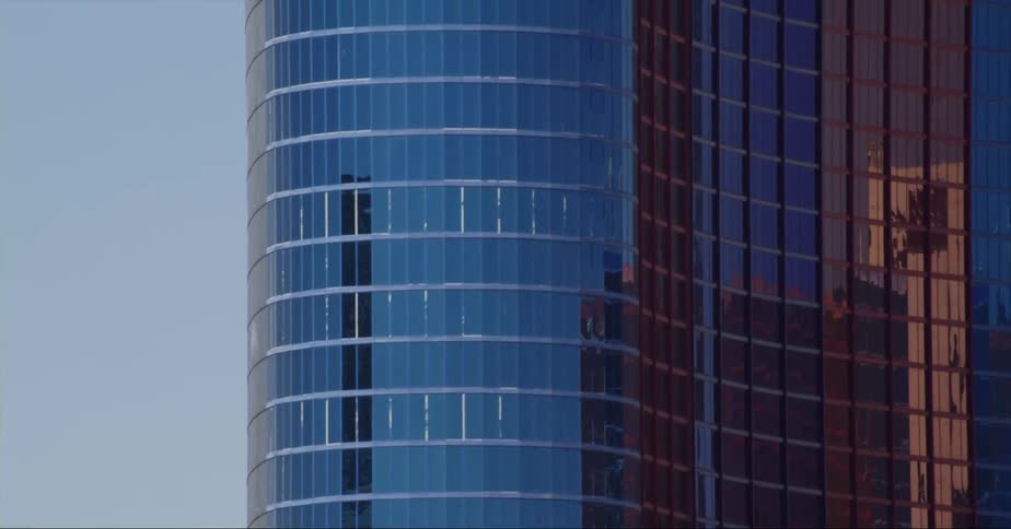 Glass facade of tall buildings in las vegas