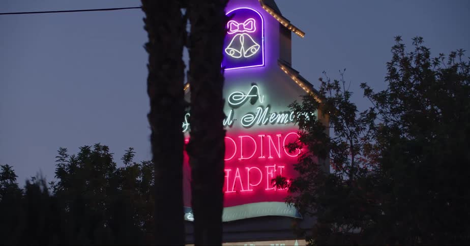 A wedding chapel in a city