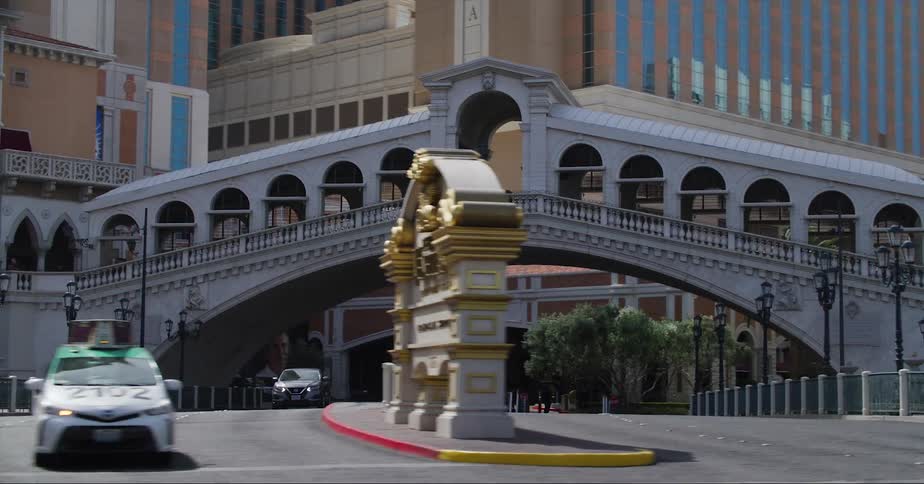 Pedestrian overpass over a street in las vegas at daytime