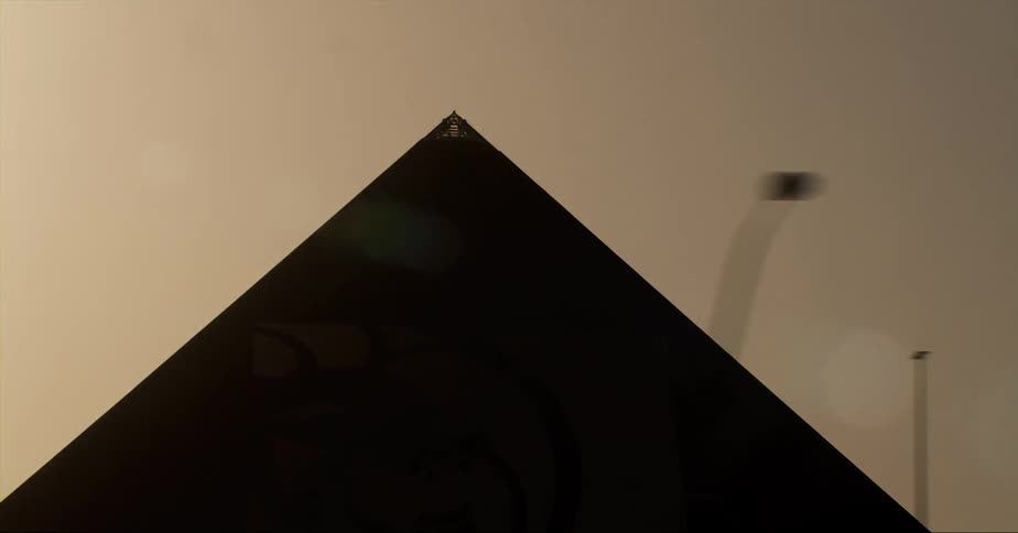 Silhouette of the pyramid at the luxor hotel and casino in las vegas at evening