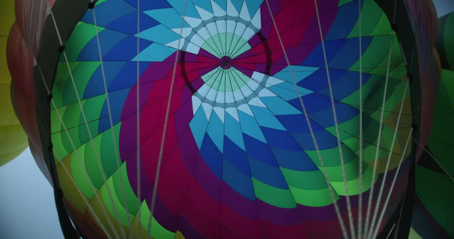 The pattern on the inside of a hot air balloon