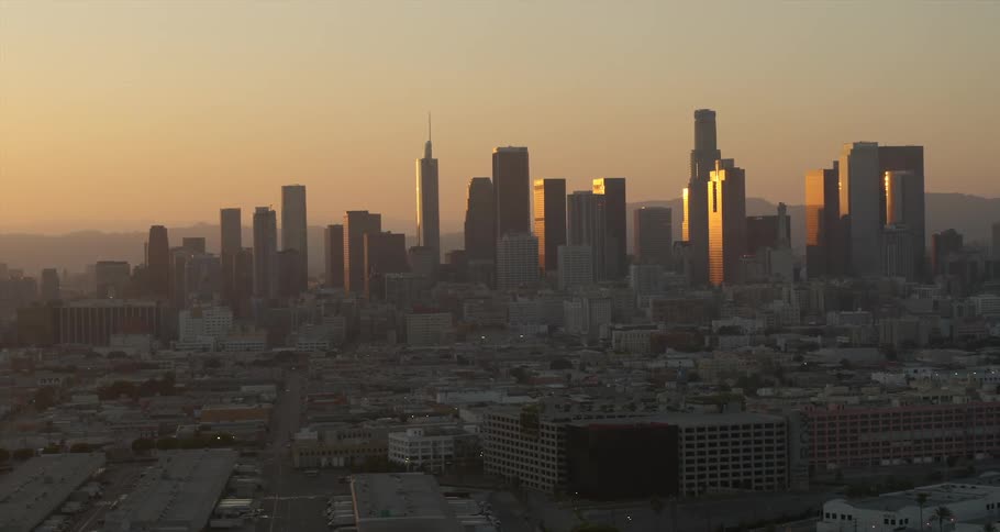 Golden Hour in Downtown Los Angeles during 2020 Lockdown