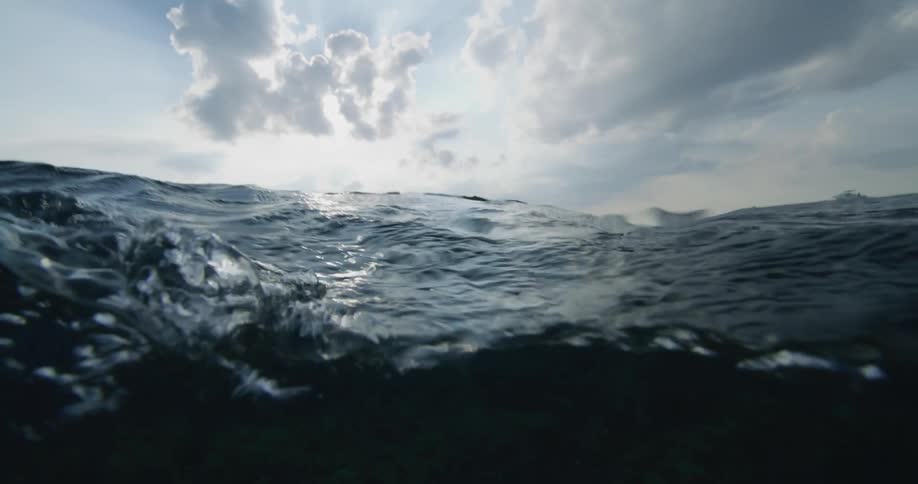 Waves rolling in the ocean