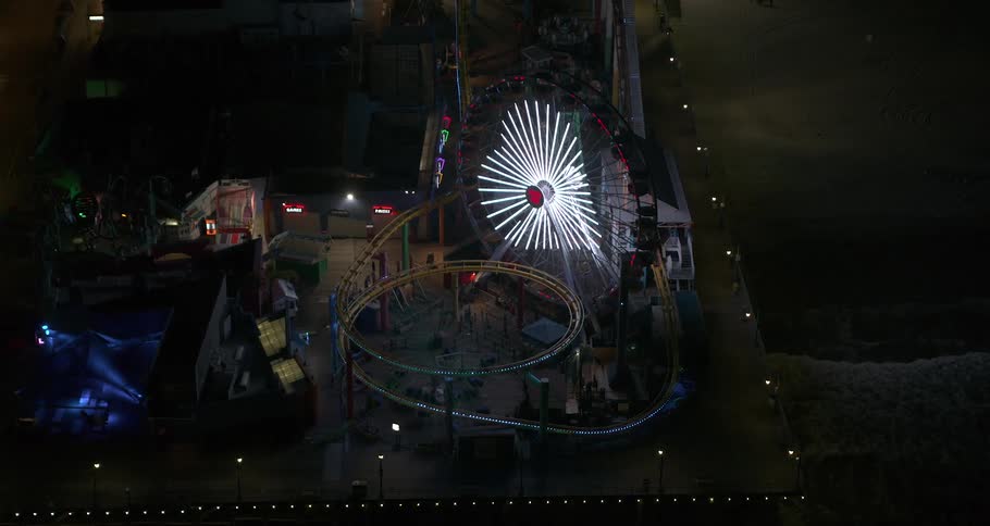 Deserted Santa Monica Pier during 2020 COVID lockdown