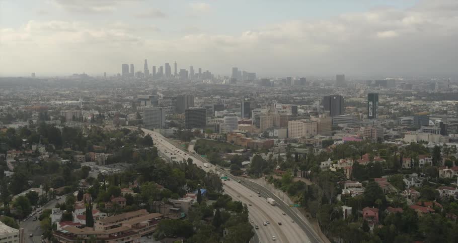 Hollywood and DTLA with sparse traffic during COVID lockdown