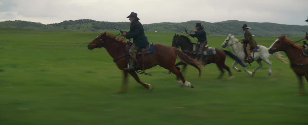 A group of men are riding horses during the spring