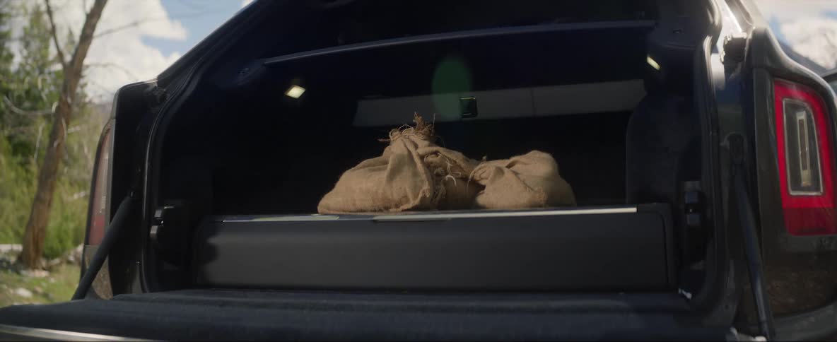 A man and woman load bags in a car and get in to drive