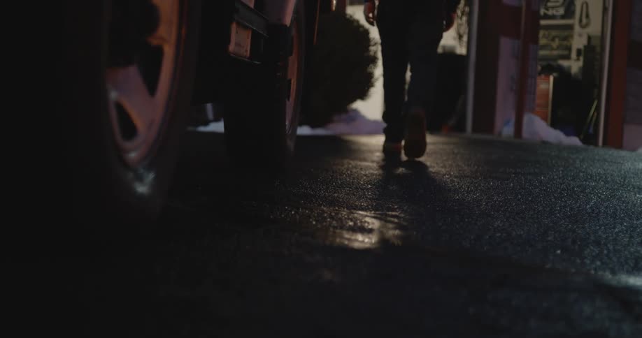 A person walking after getting out of bed