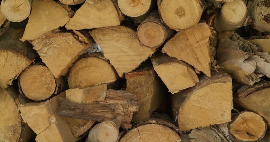 Stack of split firewood