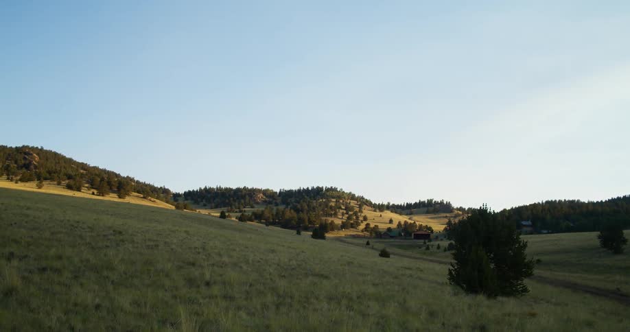A hilly countryside on a sunny day