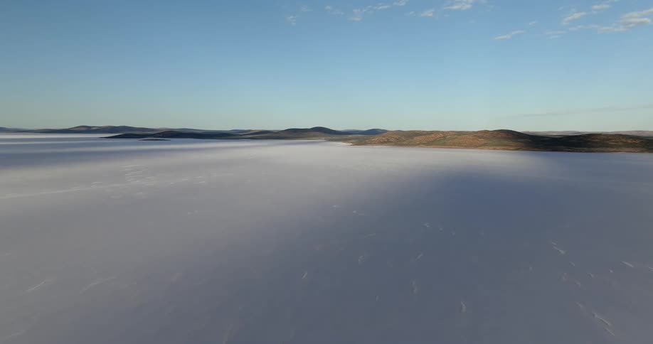 The lake is frozen over