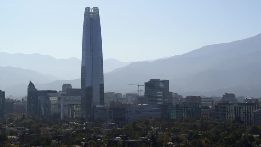 Gran Torre Santiago from the air