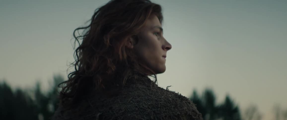 A young medieval man hesitates to enter a forrest