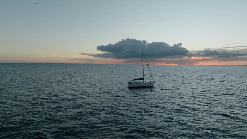 A yacht sailing in the ocean