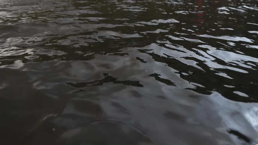 The water slowly flows