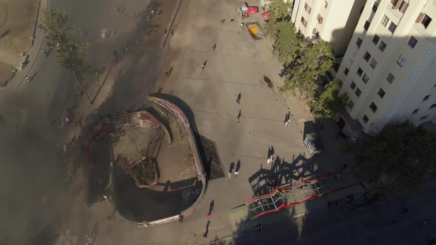 Fires are lit during protest in Chile