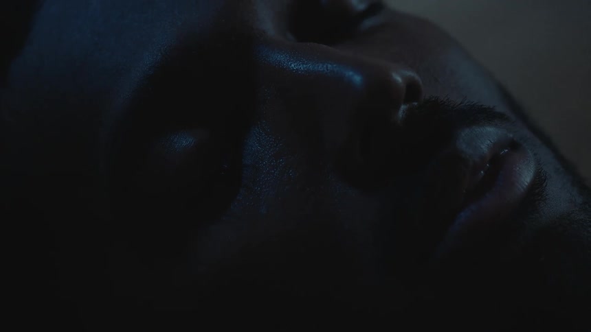 Close up view of a man sleeping is displayed