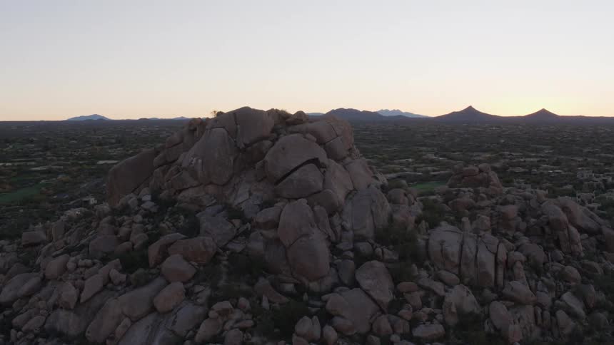 Boulder formation at sunrise in Arizona