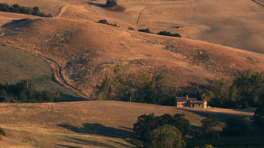 The view is of the nature area and you can see a farm