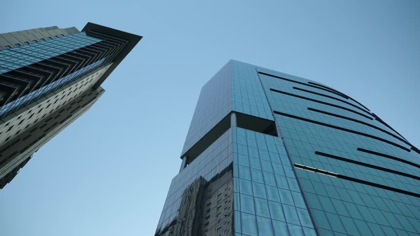 High rise office buildings in a city