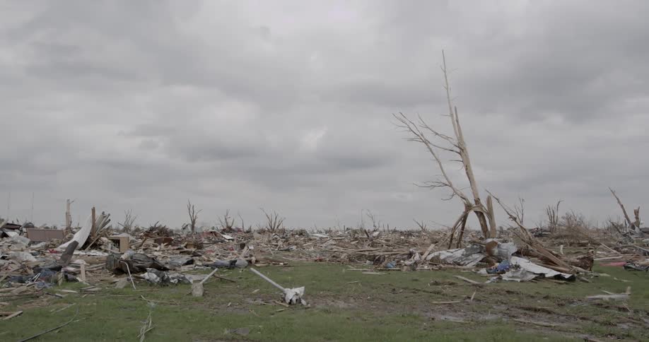 Aftermath of a storm on a very cloudy day