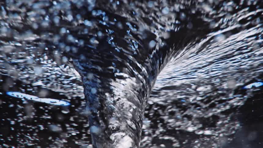 The water is spinning causing a whirlpool