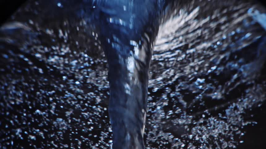 The water is spinning into a whirlpool