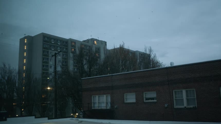 Exterior view of apartment buildings on a cloudy day