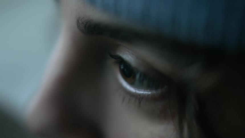 Close up of an eye blinking