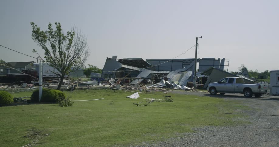 The aftermath of a collapsed building