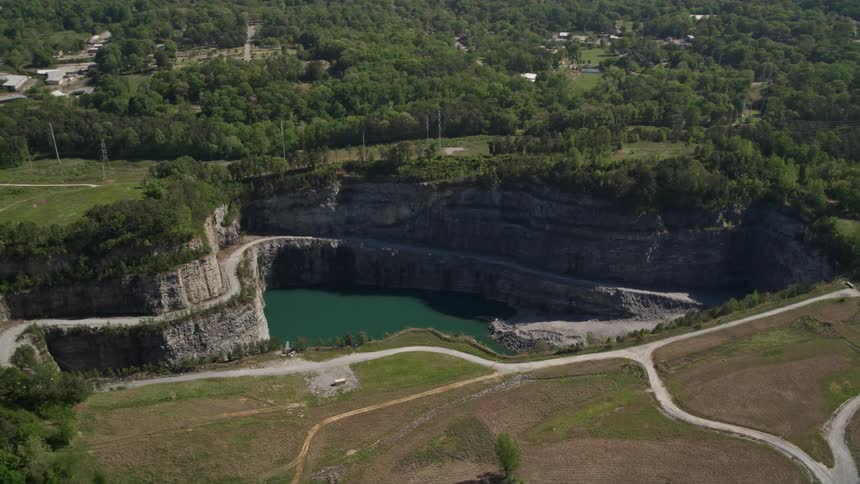 Aerial view of Bellwood Quarry in Atlanta GA showcasing the industrial manufacturing of the quarry