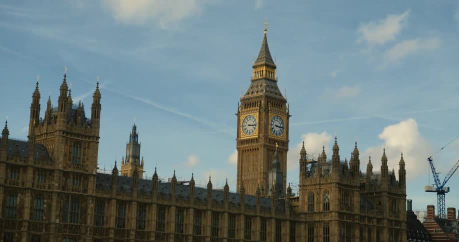 The Palace of Westminster and Big Ben on bank of the River Thames