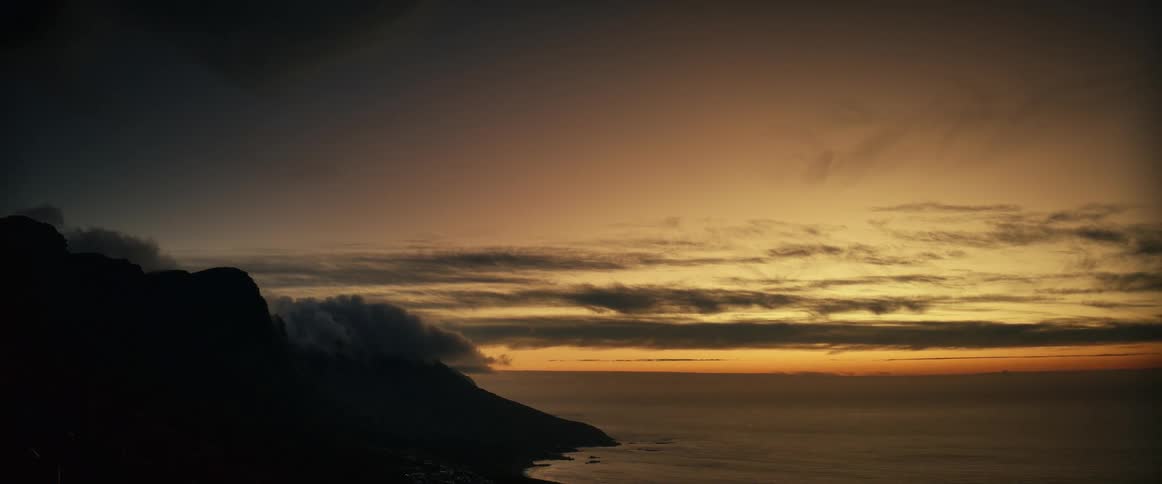 Time lapse of clouds moving over the coast