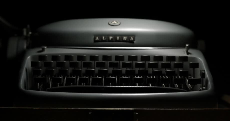 A typewriter under a light