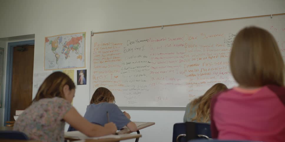Students work quietly in the classroom