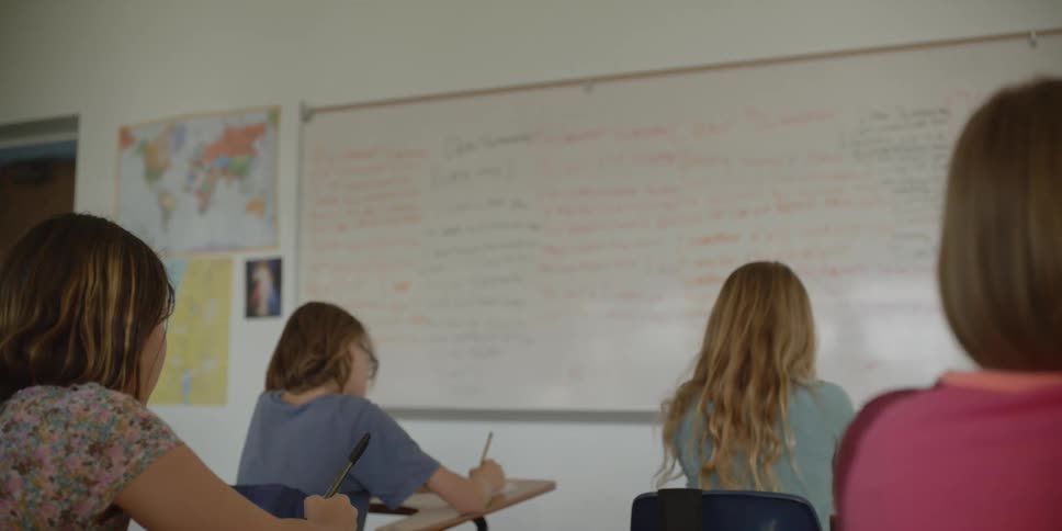 Students are at school and are doing their homework