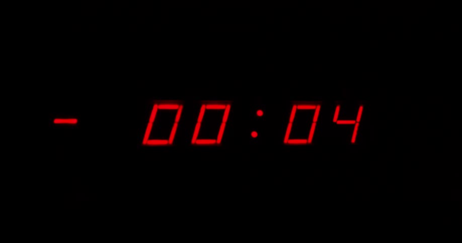 A timer is going off on a clock