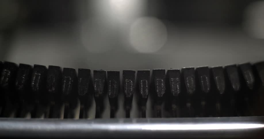 A typewriter is working