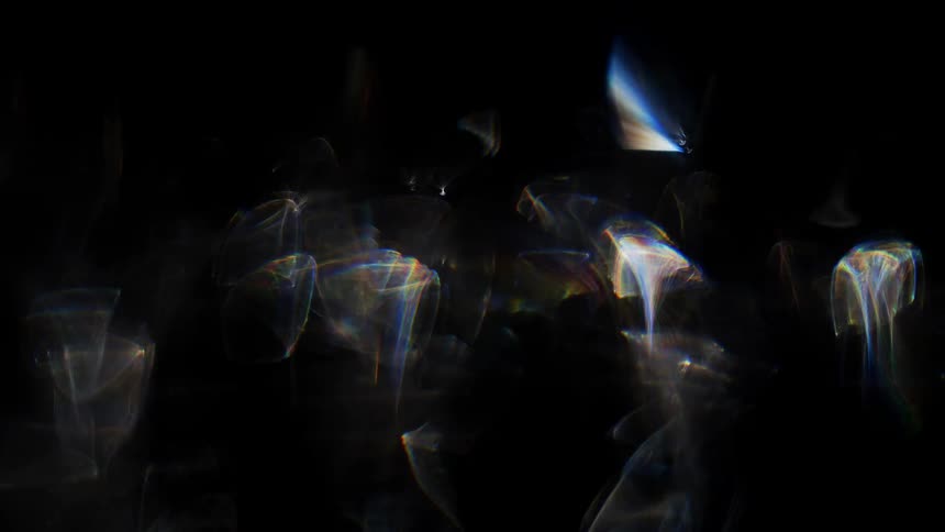 The view is of blurry lights and different shapes