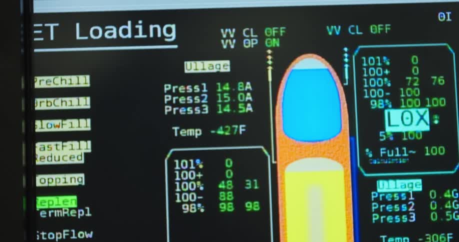 A monitor displaying data and information