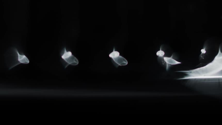 The view is of blurry lights and different shapes