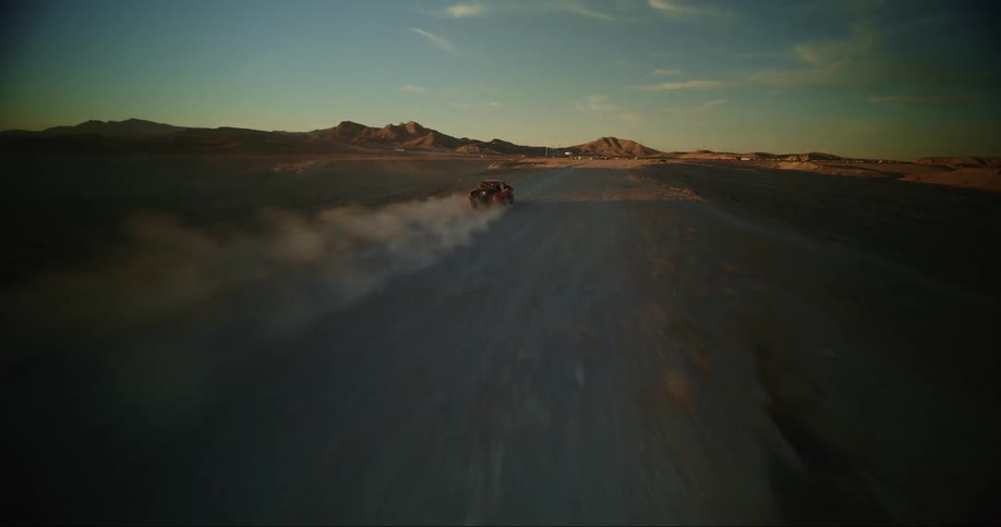 FPV - flying in the wake of a truck in the desert