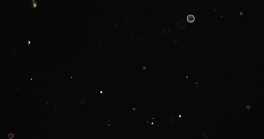 An animation mimics lights sparkling in the night sky