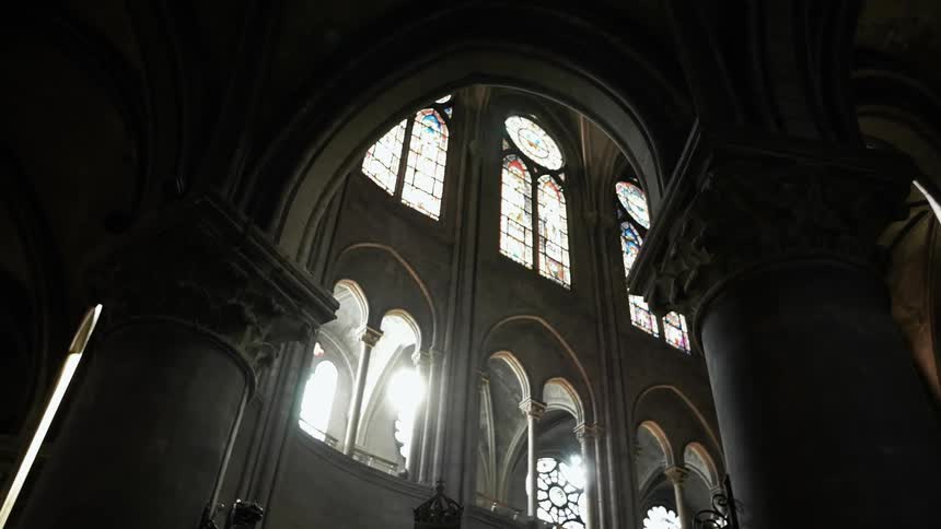 Sunlight streaming in through the windows of a church