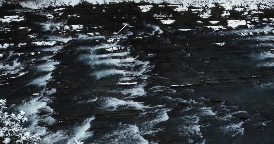 Aerial view of big river running