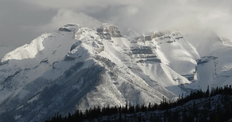 Landscape of high snowy mountain