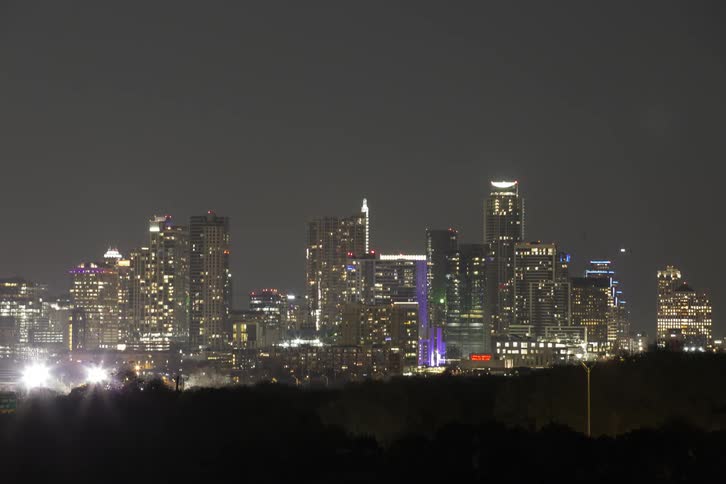 A city is very bright at night