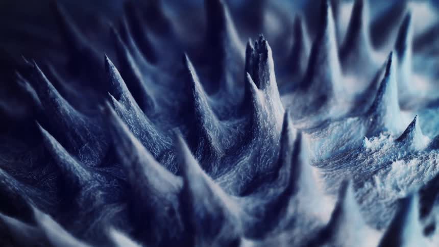 The needles in the artwork sway back and forth